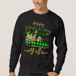 Happy St Patrick's Day Y'all Lucky Farmer Animal P Trui