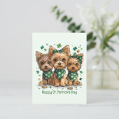 Happy St. Patrick's Day Yorkshire Terriër Honden Briefkaart (Staand voorkant)