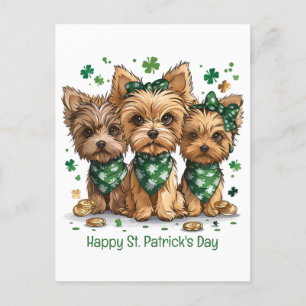 Happy St. Patrick's Day Yorkshire Terriër Honden Briefkaart
