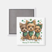 Happy St. Patrick's Day Yorkshire Terriër Honden Magneet (Voorkant / Achterkant)