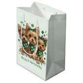 Happy St. Patrick's Day Yorkshire Terriër Honden Medium Cadeauzakje (Achterkant Gekanteld)