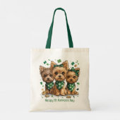 Happy St. Patrick's Day Yorkshire Terriër Honden Tote Bag (Achterkant)