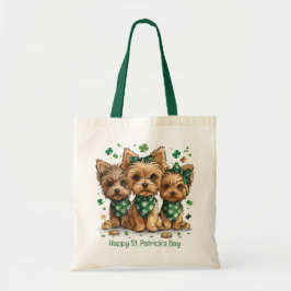 Happy St. Patrick's Day Yorkshire Terriër Honden Tote Bag