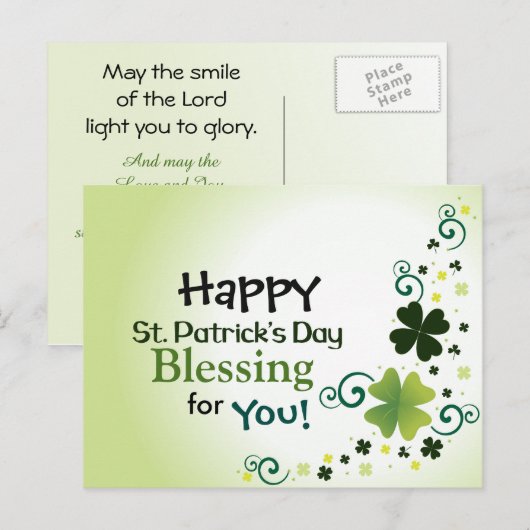 Happy St. Patrick's Day zegen voor jou Briefkaart (Voorkant / Achterkant)