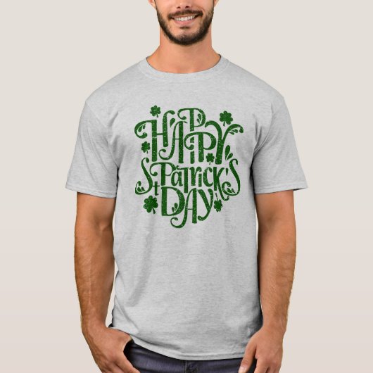 Happy St Patrick's Elegant Day Retro Typografie T-shirt (Voorkant)