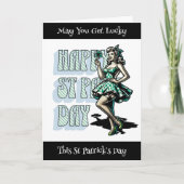 Happy St Patrick's Funny Pinup Meisje Kaart (Voorkant)