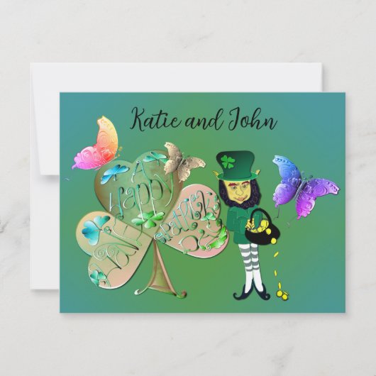 Happy St Patrick's Leprechaun Notitiekaartje (Voorkant)