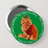 Happy St. Patrick's Lucky Cat Button (Voorkant /achterkant)