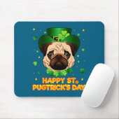 Happy St Patricks Pugtricks Day Irish Pug Leprecha Muismat (Met muis)