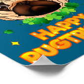 Happy St Patricks Pugtricks Day Irish Pug Leprecha Poster (Hoek)