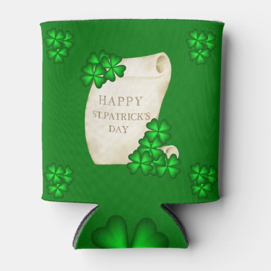 Happy St Patrick's Shamrocks Blikjeskoeler (Voorkant)