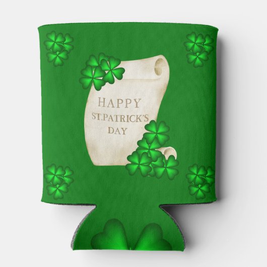 Happy St Patrick's Shamrocks Blikjeskoeler (Achterkant)