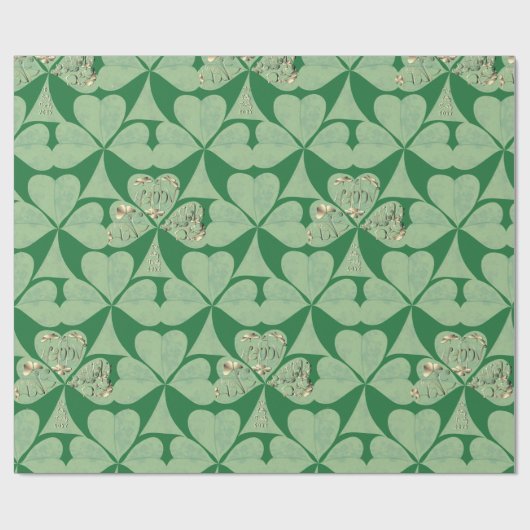 Happy St. Patrick's Shamrocks Cadeaupapier (Vlak)