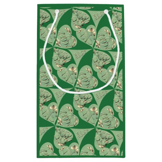 Happy St. Patrick's Shamrocks Klein Cadeauzakje (Achterkant)