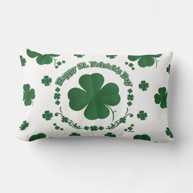 Happy St Patrick's Shamrocks Kussen (Voorkant)