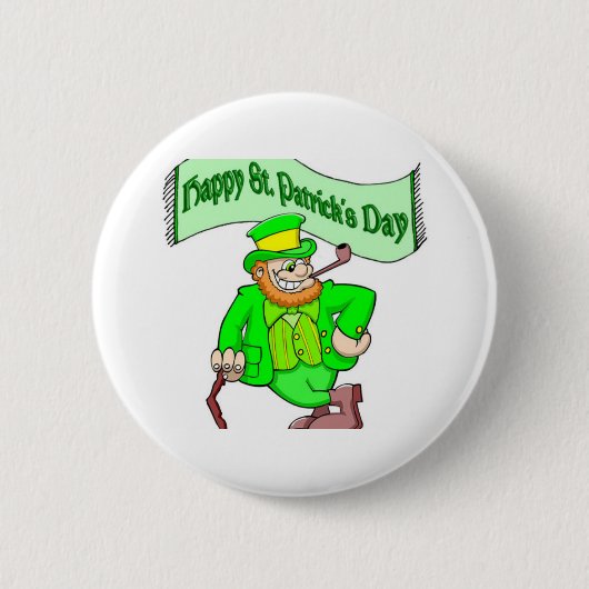 Happy St PAtruc's Ronde Button 5,7 Cm (Voorkant)