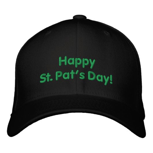 Happy St. Pat's Day Green Embroided Pet (Voorkant)