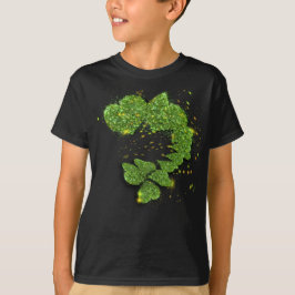 Happy St Patty, Green Shamrocks | mousserende hart T-shirt