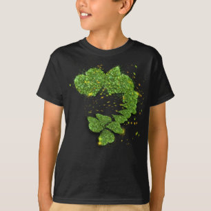 Happy St Patty, Green Shamrocks   mousserende hart T-shirt