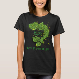Happy St Patty, Green Shamrocks   mousserende hart T-shirt