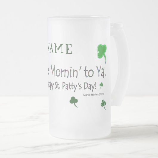 Happy St. Patty's Day (1b) - Personaliseer - Stein Matglas Bierpul (Voorkant rechts)