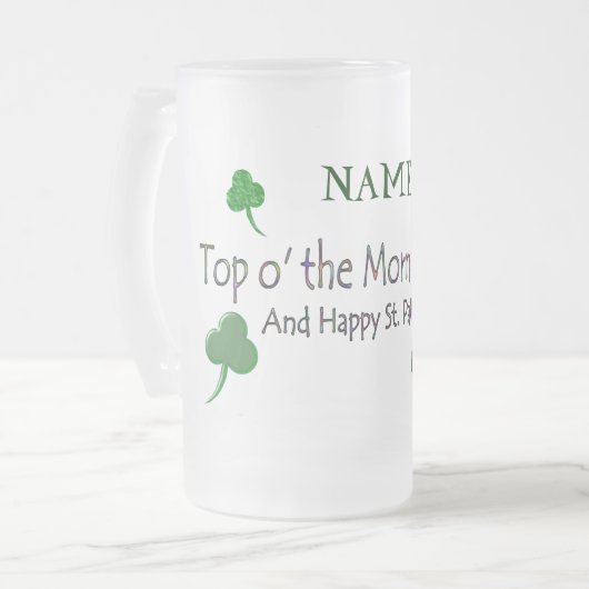 Happy St. Patty's Day (1b) - Personaliseer - Stein Matglas Bierpul (Voorkant links)