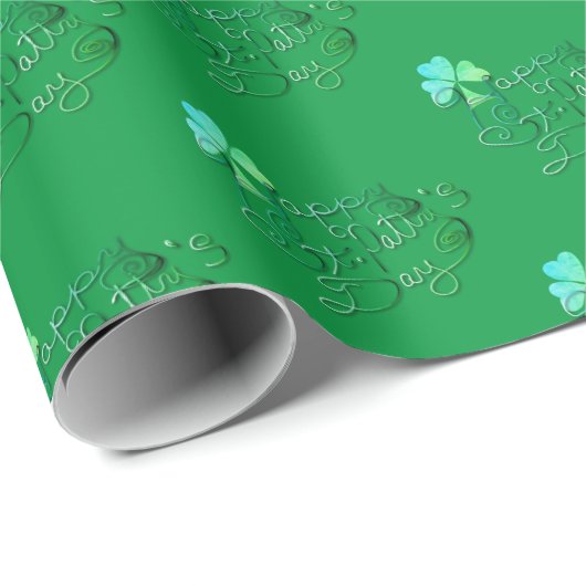 "Happy St. Patty's Day" Met de hand geschreven gro Cadeaupapier (Rol Hoek)