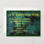 Happy St. Patty's Day - Shamrock (1) - Briefkaart (Voorkant / Achterkant)