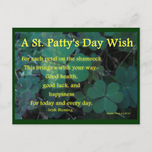 Happy St. Patty's Day - Shamrock (1) - Briefkaart