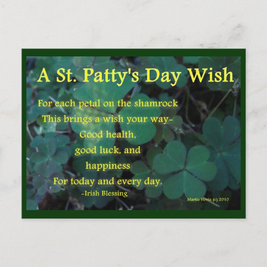 Happy St. Patty's Day - Shamrock (1) - Briefkaart (Voorkant)