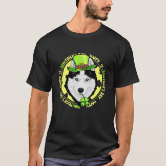 Happy St Pawtricks Day Husky Lover St. Patrick's D T-shirt