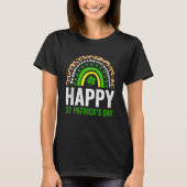 Happy St Saint Patrick's Day Regenboog Meisjes Kin T-shirt (Voorkant)