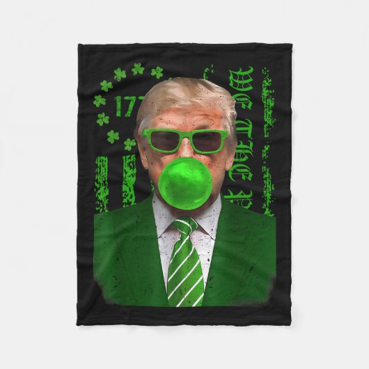 Happy St Saint Patricks Day Trump Bubble Mannen Fleece Deken (Voorkant)