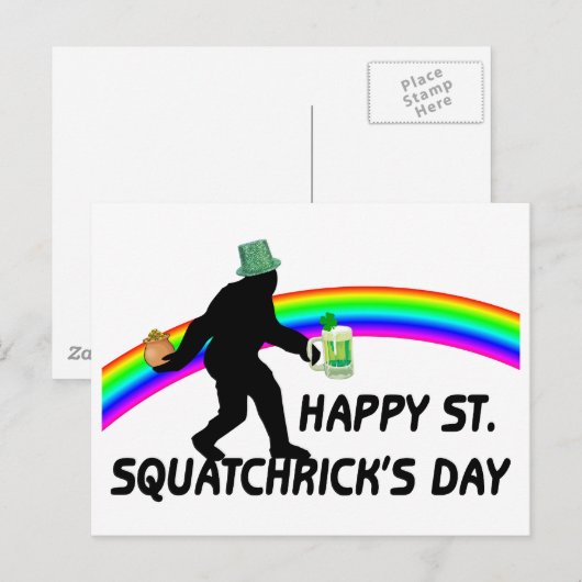 Happy St Squatchricks Day Briefkaart (Voorkant / Achterkant)