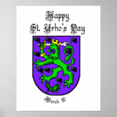 Happy St. Urho Day Poster with Urho Coat of Arms (Voorkant)