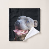 Happy Staffordshire Bull Terrier, Bath Towel Set Bad Handdoek (Wasdoekje)