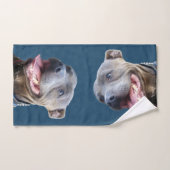 Happy Staffordshire Bull Terrier, Hand Towel Handdoek (Handdoek)