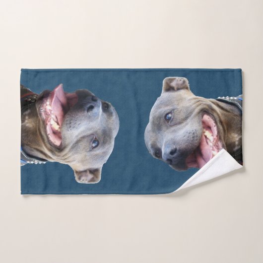 Happy Staffordshire Bull Terrier, Hand Towel Handdoek (Handdoek)