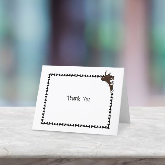 Happy Staffy Lab Hondenbot Modern Blank Gevouwen Bedankkaart