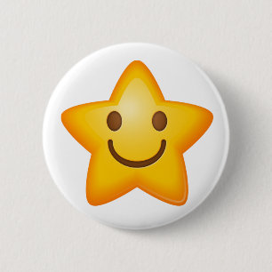 Happy Star Emoji Ronde Button 5,7 Cm