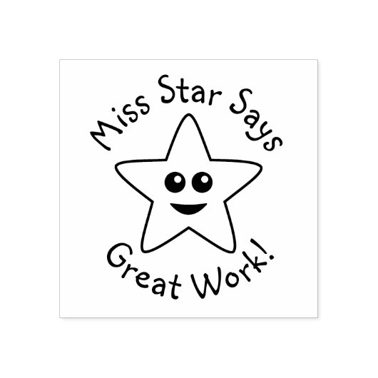 Happy Star Geweldig Werk Rubber Stamp Rubberstempel (Afrduk)