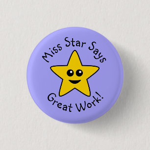 Happy Star Great Work Button