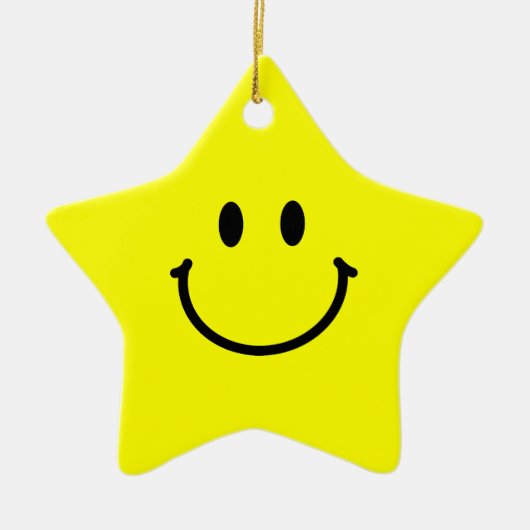 Happy Star-Ornament Keramisch Ornament (Voorkant)