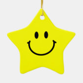 Happy Star-Ornament Keramisch Ornament (Achterkant)