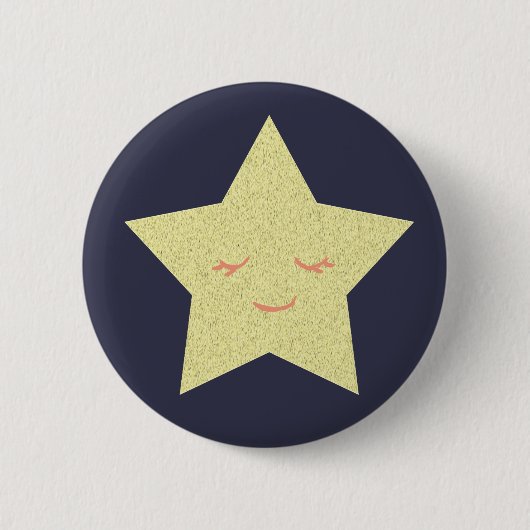 Happy Star Ronde Button 5,7 Cm (Voorkant)
