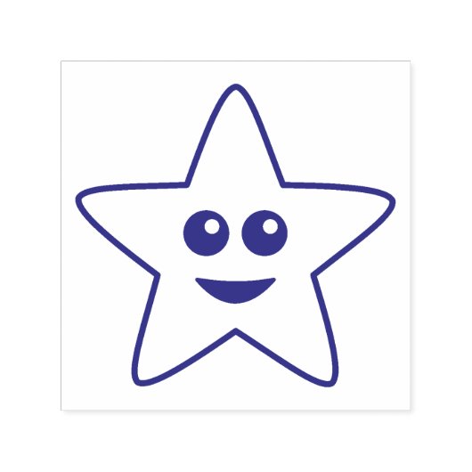 Happy Star Self-Inking Stamp Zelfinktende Stempel (Design)