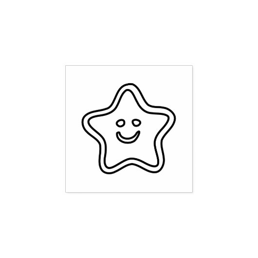 "Happy Star" Stamp Reward (1" x 1") Rubberstempel (Afrduk)