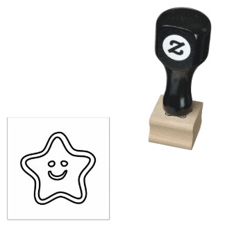 "Happy Star" Stamp Reward (1" x 1") Rubberstempel