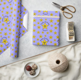 Happy Star Verjaardag Wrapping Papier