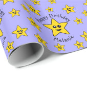 Happy Star Verjaardag Wrapping Papier (Rol Hoek)